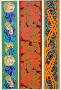 Tabliczka 6 z "Kształty i kolory: dwadzieścia kolorowych tablic zawierających sześćdziesiąt siedem motywów dekoracyjnych", 1921 (odbitka szablonowa)