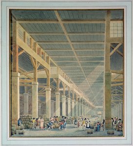 Widok „La Halle aux Vins”, przed 1808 r. autorstwa Auguste Hibon