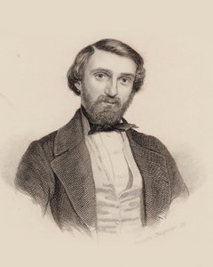 Portret kompozytora Giuseppe Verdiego 1813-1901, c. 1850. autorstwa Auguste Hüssener
