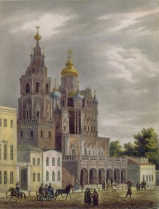 Kościół Zaśnięcia Bogurodzicy przy ulicy Pokrowka w Moskwie, 1825 r. autorstwa Auguste Jean Baptiste Antoine Cadolle