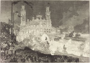 14 lipca. Iluminacja Pałacu Trocadero autorstwa Auguste Lepere