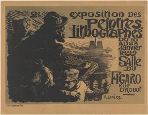 Plakat drugiej wystawy Peintres Litographes II exposition des peintres litographes (tytuł na obiekcie) autorstwa Auguste Lepere