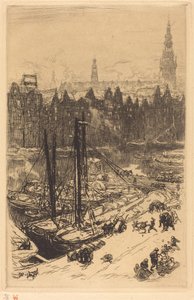 Amsterdam widziany z hotelu Victoria (Hotel Amsterdamvue de Victoria) autorstwa Auguste Lepere