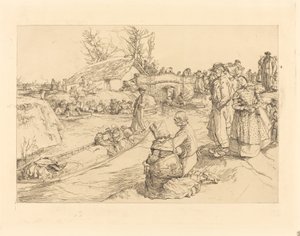 Pogrzeb na bagnach Vendeen autorstwa Auguste Lepere