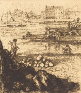 Dockman, molo w La Gare Le debardeur, quai de La Gare, 1894. autorstwa Auguste Lepere