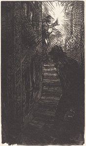 Schody rzeźbione rue Boutebrie autorstwa Auguste Lepere