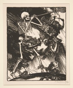 Śmierć i niezgoda spadnie na ziemię, z filmu Wojna 1914, pierwsza seria, nr. 7 autorstwa Auguste Lepere