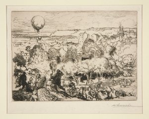 Spadający balon, w Pre-Saint-Gervais (Spadający balon, w Pre-Saint-Gervais) autorstwa Auguste Lepere