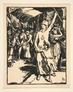 Wypowiedziana wojna, z La Guerre de 1914, pierwsza seria, nr. 8 autorstwa Auguste Lepere