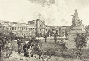 Ruiny Pałacu Tuileries przed ich rozbiórką, 1883 r. autorstwa Auguste Lepere