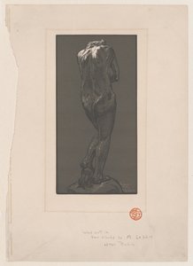 Posąg nagi, widziany z tyłu, ca. 1902.