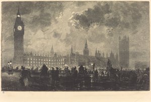 Parlament o godzinie 9 wieczorem - Londyn autorstwa Auguste Lepere