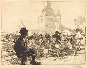 Targ drobiu w St.-Jean-de-Mont autorstwa Auguste Lepere