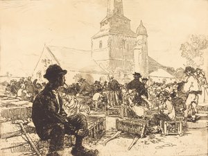 Targ drobiu w St.-Jean-de-Mont Targ drobiu w St.-Jean-de-Mont, 1892. autorstwa Auguste Lepere