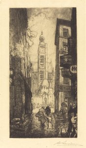 Rue de la Montagne-Sainte-Genevieve, Paryż autorstwa Auguste Lepere