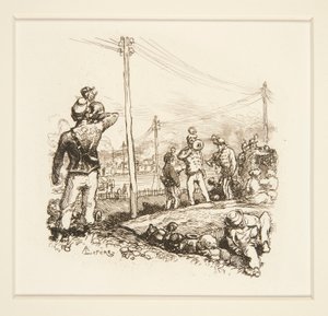 Żołnierze z trąbkami autorstwa Auguste Lepere