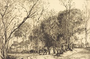 Lato w Saint-Martin, minione zaślubiny Ete de la Saint-Martin, la noce qui passe, 1908. autorstwa Auguste Lepere