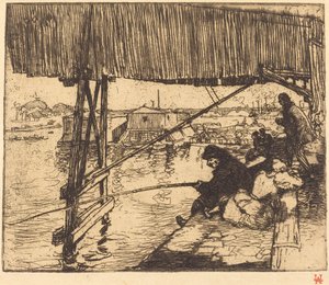 Pod mostem Bercy (Sous le pont de Bercy) autorstwa Auguste Lepere