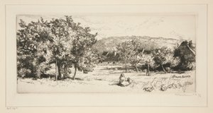 Wioska Villeneuve-sur-Bellot (Seine-et-Marne) autorstwa Auguste Lepere