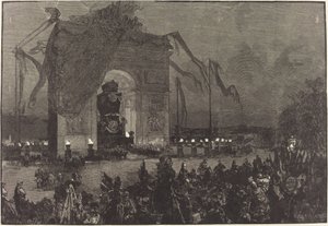 Pogrzeb Wiktora Hugo. Czuwanie autorstwa Auguste Lepère after Henri Louis Scott