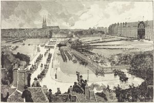 Wojskowe odznaczenia przyznane śmiertelnym szczątkom admirała Courbeta autorstwa Auguste Lepère and Louis Tinayre