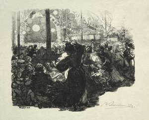 14 lipca, Rue de Belleville, godz. autorstwa Auguste Louis Lepère