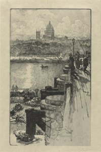 [Rybacy na molo, Paryż] autorstwa Auguste Louis Lepère