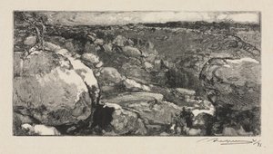 Las Fontainebleau: Cyrk Long-Rocher autorstwa Auguste Louis Lepère