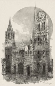 Ilustrowany Rouen: Katedra w Rouen autorstwa Auguste Louis Lepère