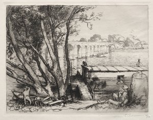 Most Poissy autorstwa Auguste Louis Lepère