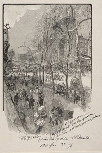 Bulwary, w pobliżu Porte St. Denis autorstwa Auguste Louis Lepère