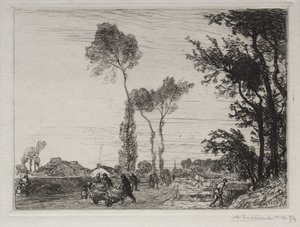 Powrót z targu St. Jean-de-Mont autorstwa Auguste Louis Lepère