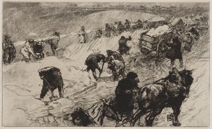 Walka na śnieżki: Nabrzeże Kwiatów autorstwa Auguste Louis Lepère