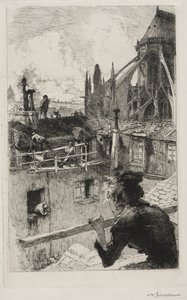 Na dachach w pobliżu Notre Dame autorstwa Auguste Louis Lepère