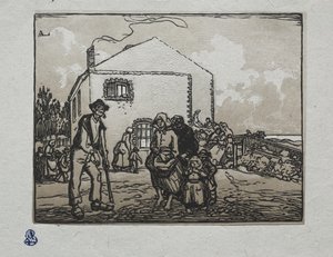 Żebracy w ostatnim domu autorstwa Auguste Louis Lepère