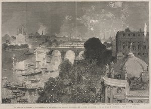 Święto 14 lipca, iluminacja Placu Republiki (według H. Scotta) autorstwa Auguste Louis Lepère