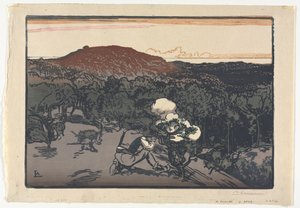 Kłusownik, wydmy Saint Jean de Mont autorstwa Auguste Louis Lepère
