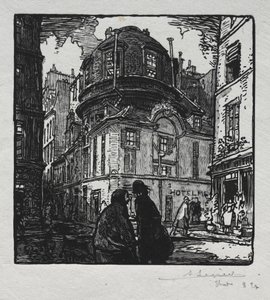 Widok na Hotel Colbert autorstwa Auguste Louis Lepère