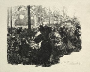 14 lipca, Rue de Belleville, godz. autorstwa Auguste Louis Lepère