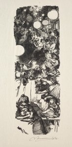 14 lipca, Rue de Belleville, północ autorstwa Auguste Louis Lepère