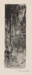 Wycinka sosen, 1887. autorstwa Auguste Louis Lepère