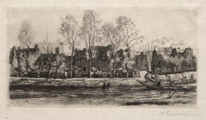 Amiens, brzegi Sommy, 1907. autorstwa Auguste Louis Lepère