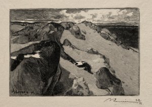 Arbonne, Gros Sablon. autorstwa Auguste Louis Lepère