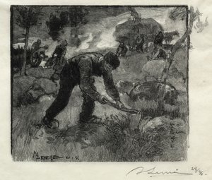 Kopacze wrzosów, 1887. autorstwa Auguste Louis Lepère