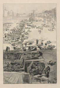 Przybycie ziemniaków do Hotel de Ville, 1883. autorstwa Auguste Louis Lepère