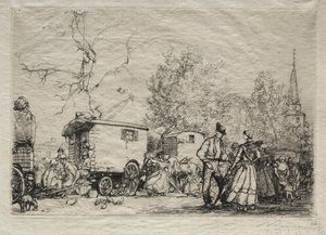 Na Jarmarku Św. Jean de Mont autorstwa Auguste Louis Lepère
