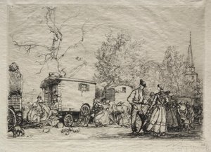 Na Jarmarku Św. Jean de Mont, 1906. autorstwa Auguste Louis Lepère