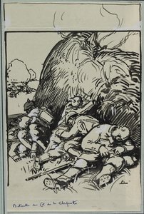 Bitwa pod przełęczą Chipotte, 1914. autorstwa Auguste Louis Lepère