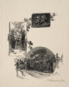 Wejście do warsztatu Rousseau i Maison de Millet autorstwa Auguste Louis Lepère