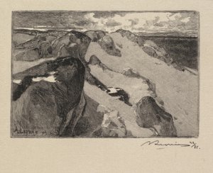 Las Fontainebleau: Arbonne, Le Gros Sablon Las Fontainebleau..., 1890. autorstwa Auguste Louis Lepère